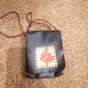 Black Shoulder Bag Purse JERUSALEM Palm Tree Souvenir Crossbody Faux Leather